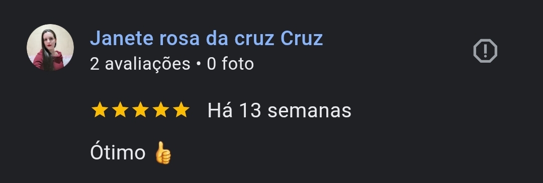 Avaliação 5 estrelas Janete
